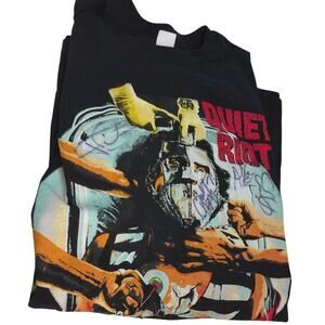 Vintage 2005 Quiet Riot T Shirt SIGNED Autographed Dubrow All 4 Size XL